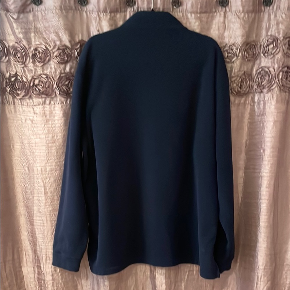 L.L. Bean Blue 1/4 Zip Up Sweater Soft Cozy Fleece - Picture 5 of 7